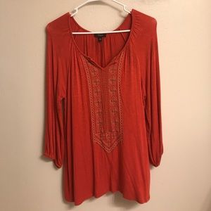 Orange Embroidered Tunic